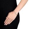 EVERLY JEWELRY | Sterling Silver 7-7.5mm Cultured Fw Pearl & 1/10 CT TGW Cubic Zirconia Weave Bangle, 8 inc - 3 of 4