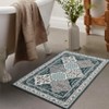 Washable Vintage Geometric Rug Non Slip Low Pile Rug Soft Throw Floor Cover Foldable Indoor Carpet for Living Room Bedroom Playroom Nursery - 4 of 4