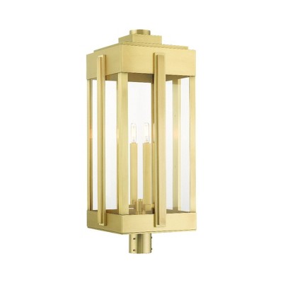 Livex Lighting Lexington 4 - Light Post Light in  Natural Brass