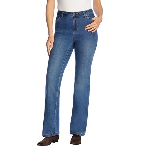 Woman Within Plus Size Comfort Curve Bootcut Denim Jean - 1 of 4
