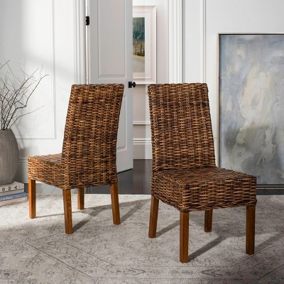Sanibel High Back Brown Wood and Cane Side Chair