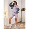 INSPIRE CHIC Women Maternity Set Tie Dye Short Sleeve and Shorts Set Pregnancy Pajama Outfits Bike Shorts - 3 of 4