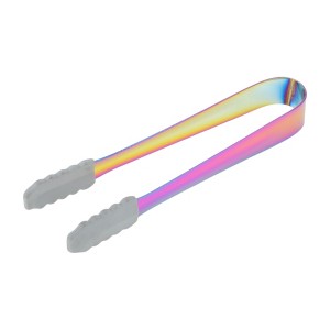 Unique Bargains Food Tongs Silicone Head Ice Tongs Sugar Cube Clip Food Tong Dishwasher Safe 304 Stainless Steel Silicone 5 Inch 1Pcs - 1 of 3