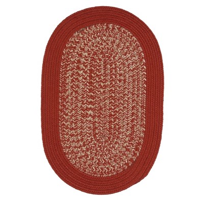 Colonial Mills Puritan Braided Rug, Red 5x5, Round Shape