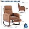 Nursery Rocking Chair with Adjustable Footrest, Glider Chair with Two Side Pockets,Teddy Fabric, Comfy Lounge Armchair with High Backrest - 2 of 4