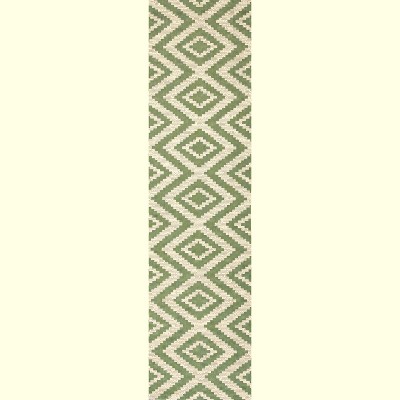 Sintra Diamond Green and Cream Reversible Synthetic Rug