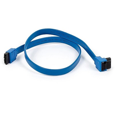 Monoprice SATA 6Gbps Cable with Locking Latch (90 Degree to 180 Degree) - 2 Feet - Blue | Compatible with SSD, CD Writer, CD Driver, SATA HDD