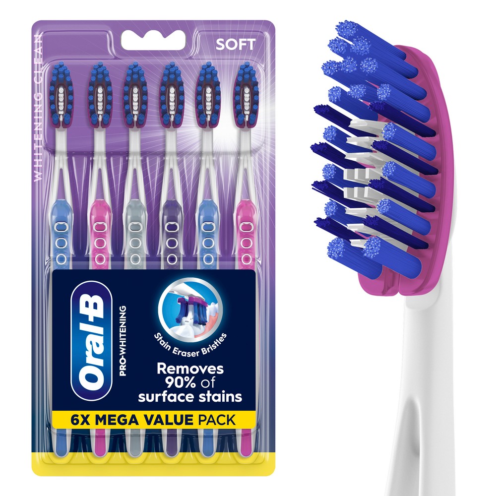 Oral-B 3D White Pro Flex Soft Toothbrush - 6ct