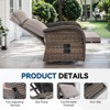 Buenhomino 3 Pieces All-Weather Wicker Chaise Lounge with Side Table,Patio Swivel Recliner Chair with Adjustable Backrest and Footrest - 3 of 4