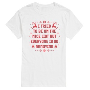 Men's - Instant Message - Tried To Nice List Short Sleeve Graphic T-Shirt - 1 of 4
