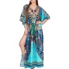HAPPY BAY Women's House Daily Routine Evening Wear Loungewear Maxi Kaftan Casual Long Slit Dress Caftan Slit Dresses for Women 2X-3X Multi,Abstract - 2 of 4