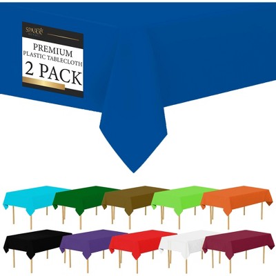 Plastic Tablecloth Disposable, Tablecloths for Rectangle Tables 54 inch. x 108 inch. Fits Tables Up to 8 Feet, Table Cloth for Party - SparkSettings