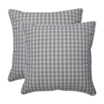 2pc 18.5" Outdoor/Indoor Throw Pillow Set Dawson Birch Tan - Pillow Perfect