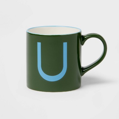 16oz Stoneware Monogram Mug 'l' Yellow/green - Opalhouse™ : Target