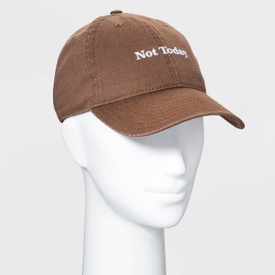 Adult Not Today Baseball Hat - Brown