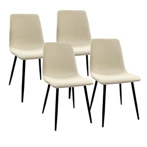 NicBex Dining Chair Set of 4 Modern Linen Fabric Living Room Upholstered Accent Chair with Metal Legs - 1 of 4