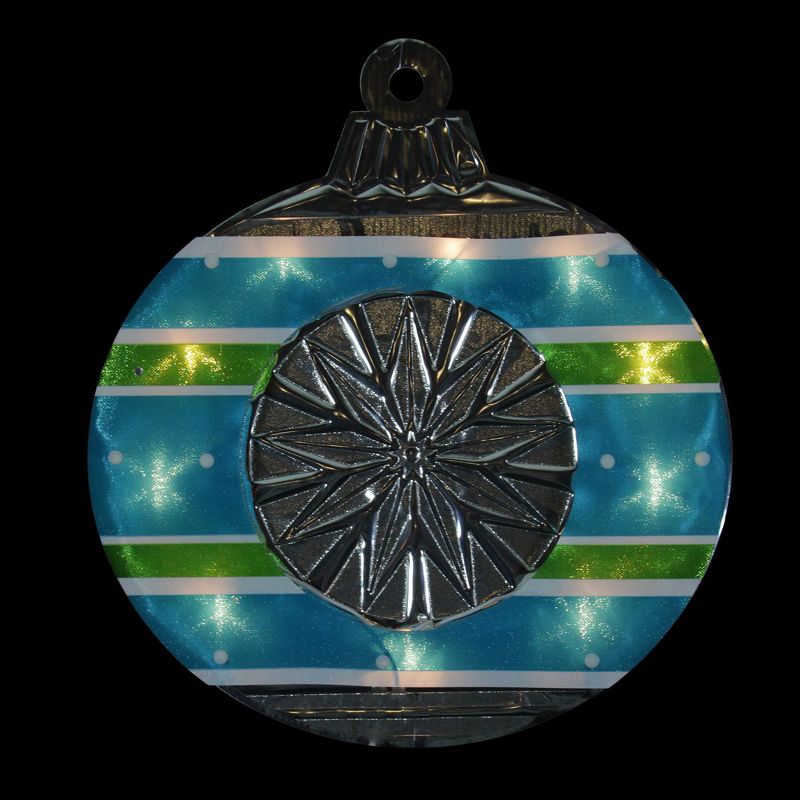 Impact Innovations 15.5" Blue and Green Lighted Christmas Ornament Window Silhouette, 2 of 4