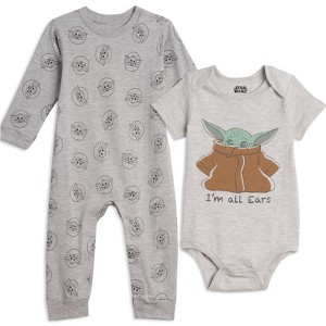 Star Wars Star Wars The Mandalorian The Child Baby Snap Coverall and Bodysuit Newborn to Infant  - 1 of 4