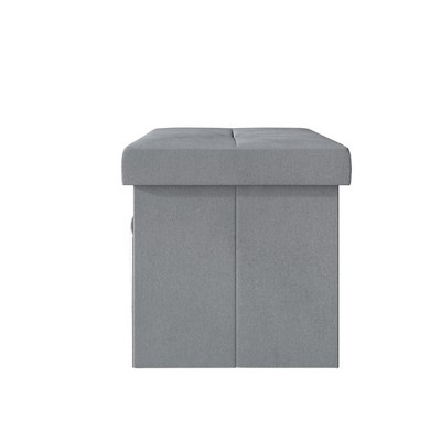 Home Design Chico 12" Tufted Upholstered Folding Storage Bench With Pocket