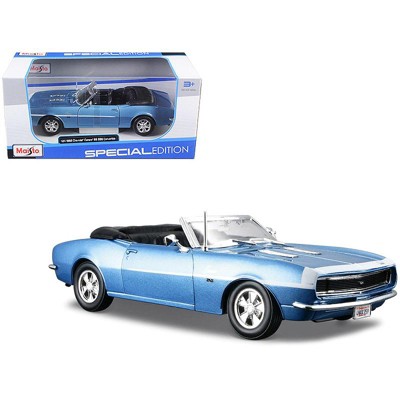 1968 Chevrolet Camaro SS 396 Convertible Blue Metallic with White Stripes 1/24 Diecast Model Car by Maisto