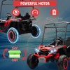 24V Kids 4WD Off-Road Electric Ride-on, 2-Seater with Tent, Shock Absorbers, 3-Speeds (4 MPH), LED Lights, Music, 110 Lbs Load Capacity - 2 of 4