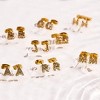 EVRY JEWELS WATERPROOF Gold or Silver Plated Stainless Steel Crystal Initial Stud Earrings - 2 of 2