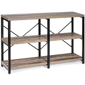 Costway 47'' Console Table 3 Tier Industrial Sofa Table Metal Frame