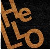 HomeRoots 17" X 29" Black And Natural Hello Outdoor Coir Door Mat - 4 of 4