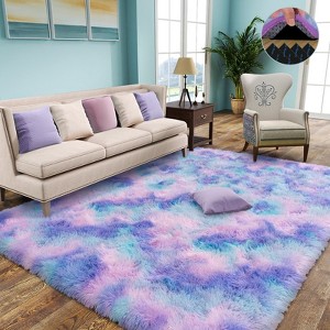 Soft Fluffy Shag Rug for Living Room or Bedroom, Plush Non-Slip Carpet for Home or Dorm Decor - 1 of 4