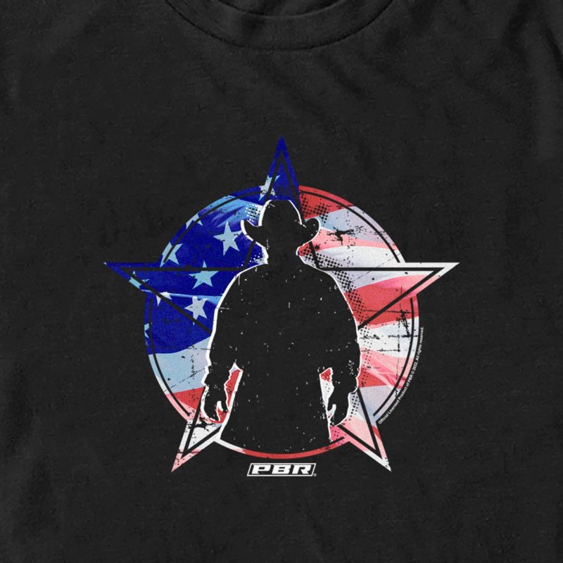Men's Professional Bull Riders American Flag Cowboy Silhouette T-Shirt, 2 of 6