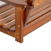 Resenkos 2-Seater Porch Swing, Pine Frame Bench Swing, Outdoor Garden Swing Bench With Chains, Teak - 4 of 4
