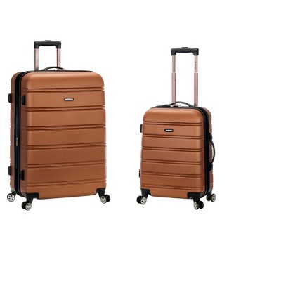 rockland melbourne 2pc abs spinner luggage set