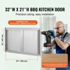 VEVOR BBQ Access Door, 36W x 21H Inch Double Outdoor Kitchen Door, Stainless Steel Flush Mount Door, Wall Vertical Door with Recessed Handles - 3 of 4