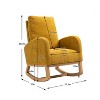 Modern High Back Armchair Rocking Chair, Upholstered Glider Chair With Side Pocket, Wooden Nursery Rocking Chairs - 4 of 4
