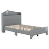 House Platform Bed, Full/Twin Size Bed Frame, Wood Platform Bed With Storage Headboard For Kids - 3 of 4