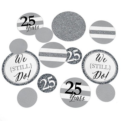 Big Dot of Happiness We Still Do - 25th Wedding Anniversary Giant Circle Confetti - Anniversary Party Decorations - Large Confetti 27 Count