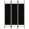 vidaXL 3-Panel Room Divider - Freestanding, Powder-Coated Iron Frame, 100% Polyester Polyester Screen, Elegant Circle Design, Black, 47.2"x70.9" - 2 of 4