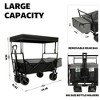 NAYSAYE Wagons Collapsible Utility Cart with Canopy and All Terrain Wheels for Outdoor Use, Black, 45.28"*22.83"*38.78" - 3 of 4
