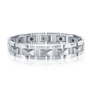 Metallo Magnetic Tungsten Bracelet - CZ - Silver - 8.5 Inch - 1 of 3