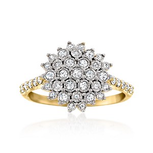 Ross-Simons 0.50 ct. t.w. Diamond Cluster Ring in 14kt Yellow Gold Size 7 - 1 of 3