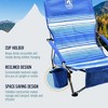 Trapper’s Peak 2 Pack Low Profile Folding Beach Chairs with Cup Holder, Carry Bag, Blue Stripes – Outdoor Camping Chairs for Lawn and Patio - 4 of 4