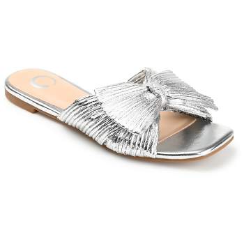 Journee Collection Womens Medium and Wide Width Serlina Tru Comfort Foam Slide Low Block Heel Sandals
