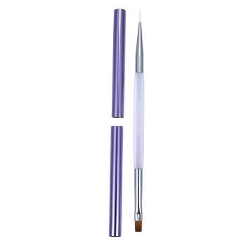 Unique Bargains Acrylic Dotting Painting Drawing Nail Art Liner Brushes Purple 1 Pc