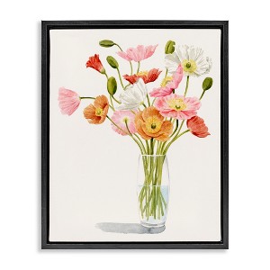 Stupell Industries Vivid Poppies Glass Floral Bouquet Arrangement Floating Frame Canvas Art - 1 of 4