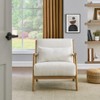 Sapphtopaz Modern Accent Chair with Lumbar Pillow Chenille Upholstered Lounge Chair with Armrest Wood Accent Chairs for Living Room, Bedroom - 2 of 4