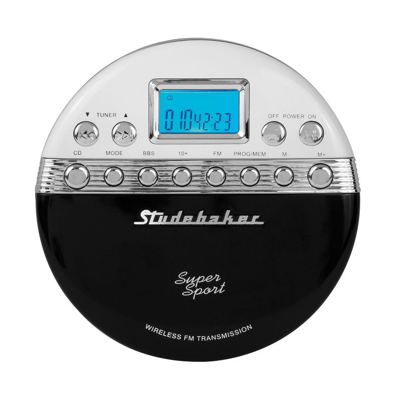Studebaker SB3705 Super Sport Portable CD Player Plays CD Wirelessly through Car Radio - Includes FM Stereo Radio and Color Coordinated Stereo Earbuds, 3 of 7