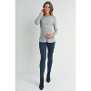Hello Miz Women's Ribbed Long Sleeve Round Neck Maternity Nursing Top - Heather Grey - Large - 4 of 4