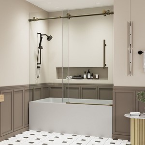 NicBex 56-60"W x 60"H Shower Door Frameless Sliding Tub Shower Door, 5/16"(8mm) Clear Glass with Reversible Installation - 1 of 4