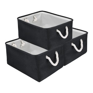 REGALWOVEN Cotton Collapsible Lightweight Sturdy Open Storage Bins 3 Pcs - 1 of 4