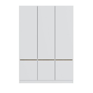 TIRAMISUBEST 6-Door Mobile Wardrobe - Locking Wheels & Adjustable Shelf, White/Brown? - 1 of 4
